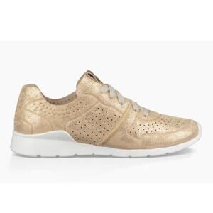 UGG Size 10 Gold Tye Stardust Suede Sneakers Shoes Treadlite Lightweight Women’s